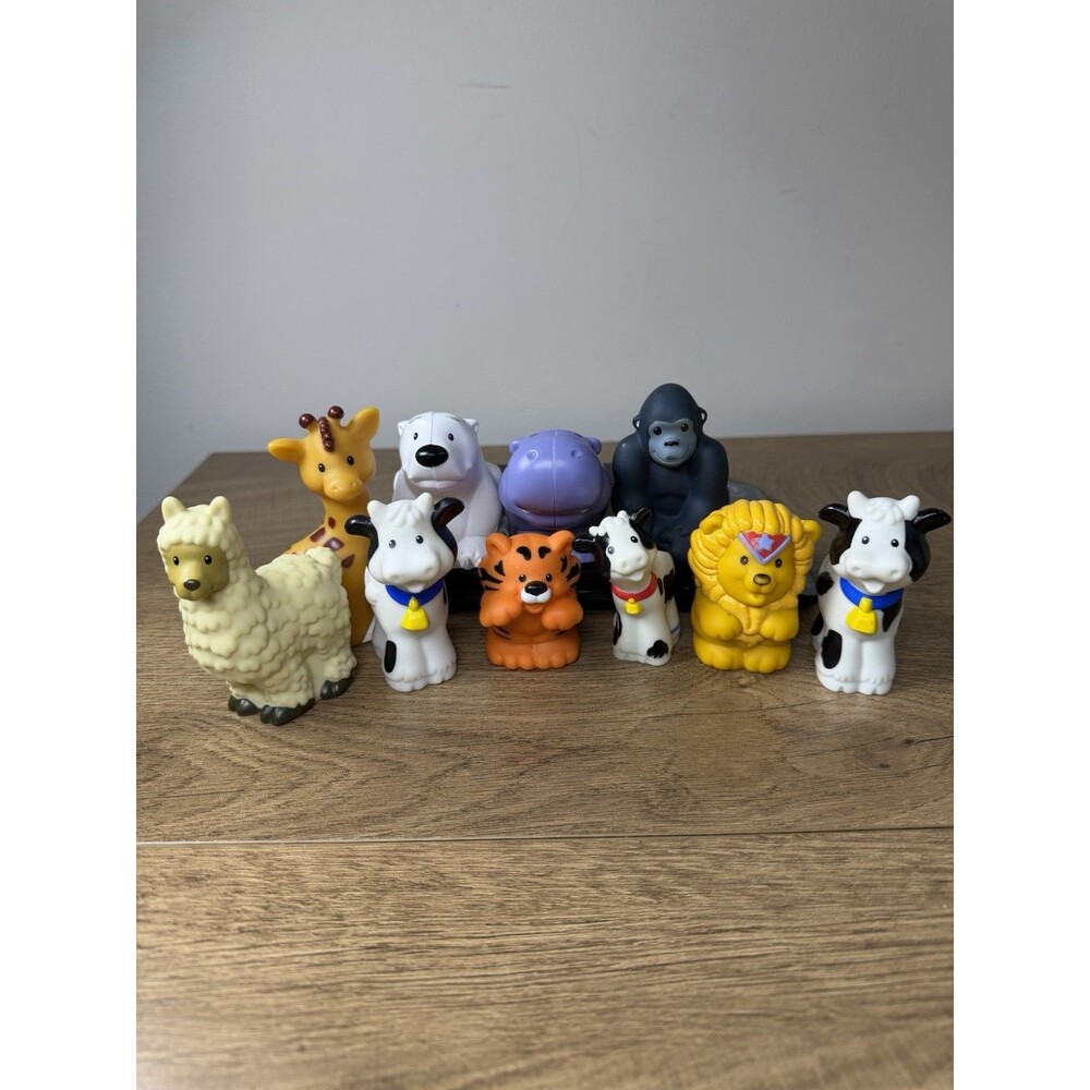 Little People Early - Mid 2000s Mixed 10 Pc Lot Animals Gorilla Bear Lion Hippo